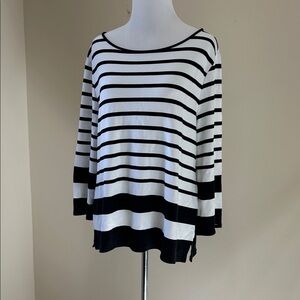 Chicos Black and White Striped Women's Top